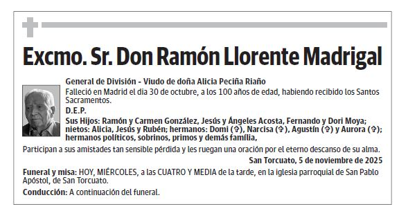 Excmo. Sr. Don Ramón Llorente Madrigal