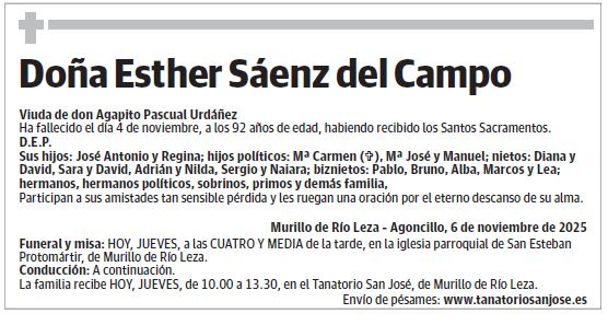 Doña Esther Sáenz del Campo