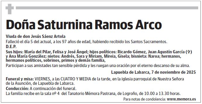 Doña Saturnina Ramos Arco