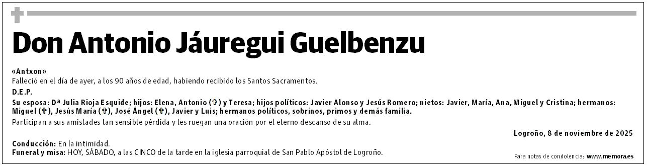 Don Antonio Jáuregui Guelbenzu