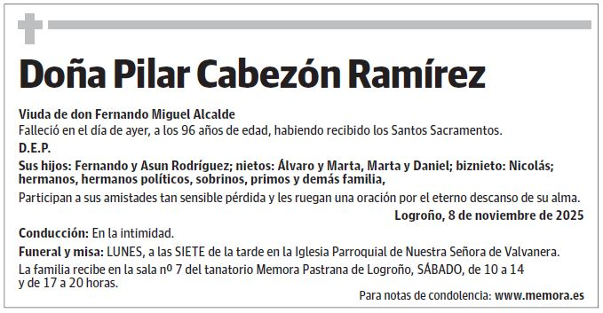 Doña Pilar Cabezón Ramírez