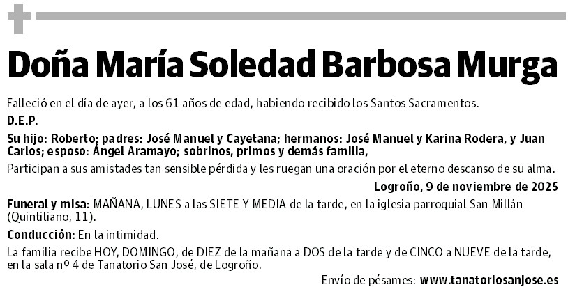 Doña María Soledad Barbosa Murga