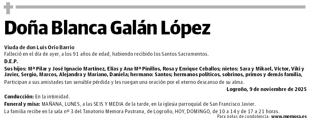 Doña Blanca Galán López