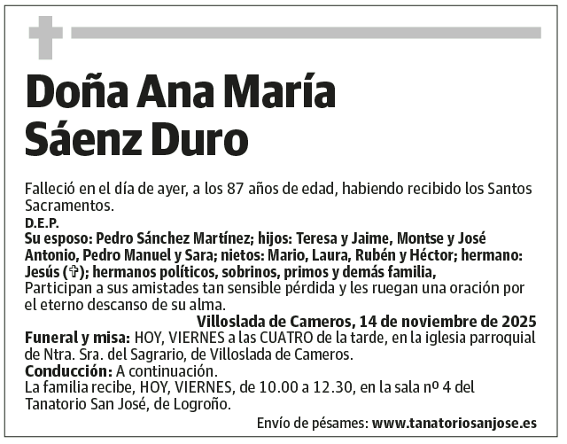 Doña Ana María Sáenz Duro