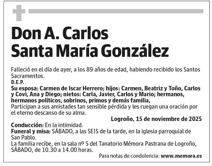 Don A. Carlos Santa María González