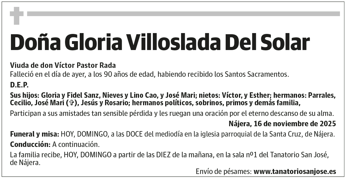 Doña Gloria Villoslada Del Solar