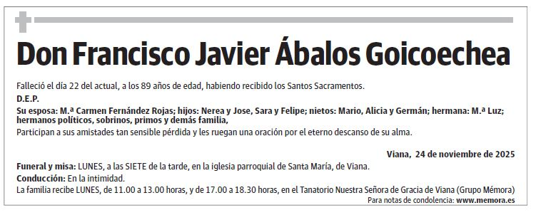 Don Francisco Javier Ábalos Goicoechea