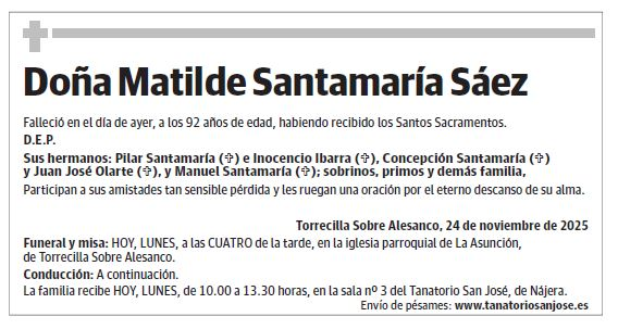Doña Matilde Santamaría Sáez