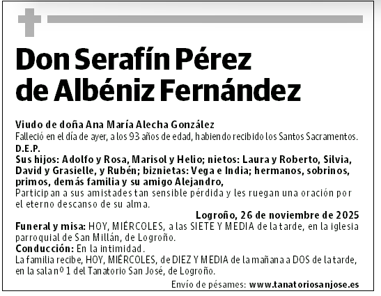Don Serafín Pérez de Albéniz Fernández