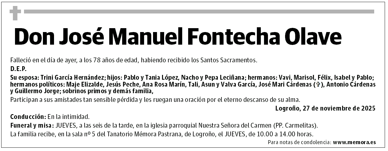 Don José Manuel Fontecha Olave