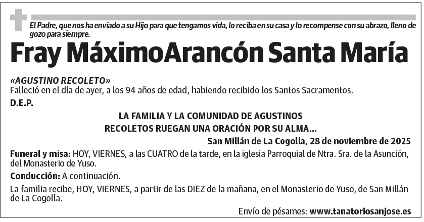 Fray Máximo Arancón Santa María