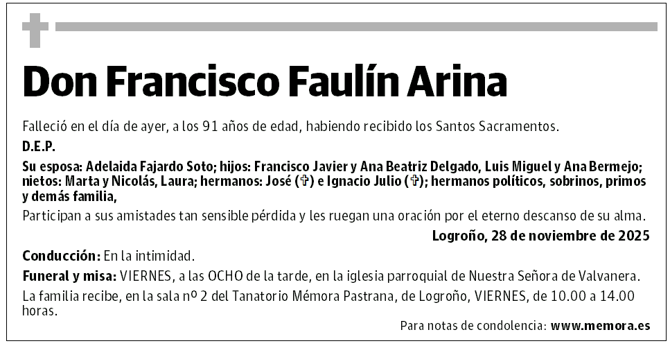 Don Francisco Faulín Arina
