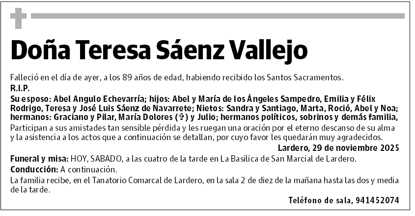 Doña Teresa Sáenz Vallejo