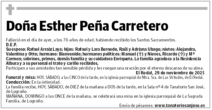 Doña Esther Peña Carretero