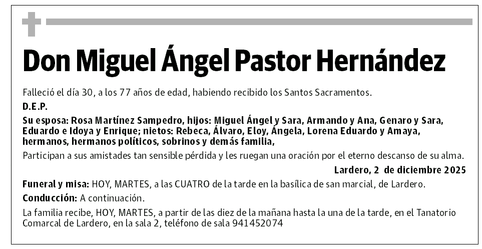 Don Miguel Ángel Pastor Hernández