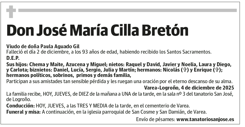 Don José María Cilla Bretón
