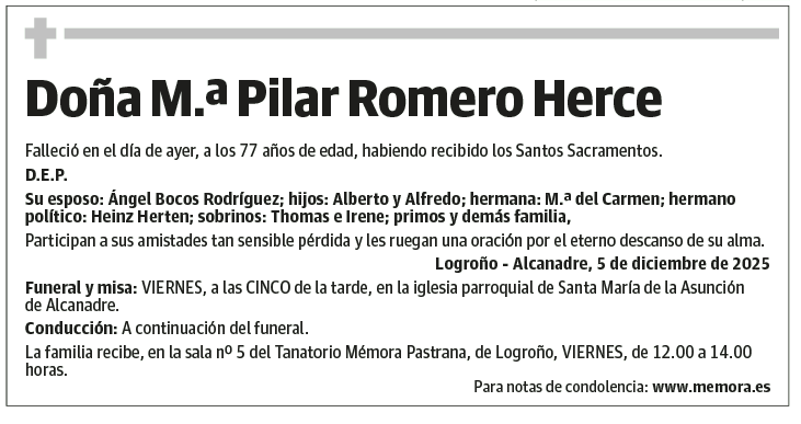 Doña M.ª Pilar Romero Herce