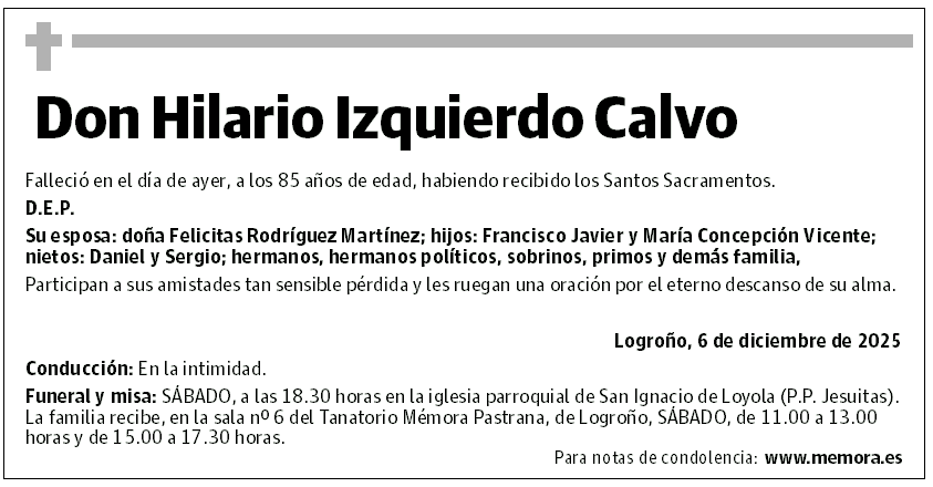 Don Hilario Izquierdo Calvo