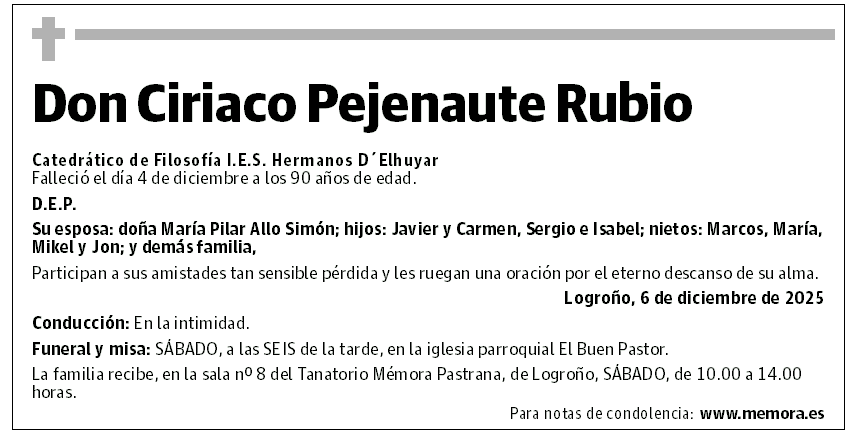 Don Ciriaco Pejenaute Rubio