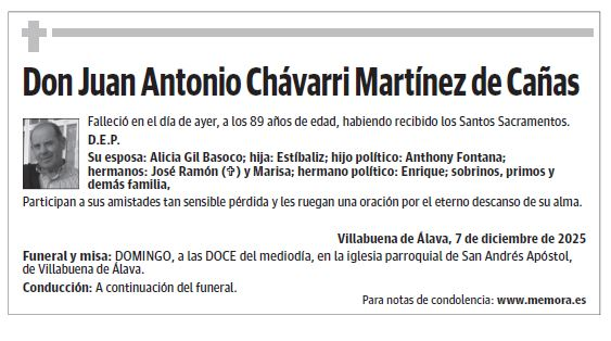 Don Juan Antonio Chávarri Martínez de Cañas