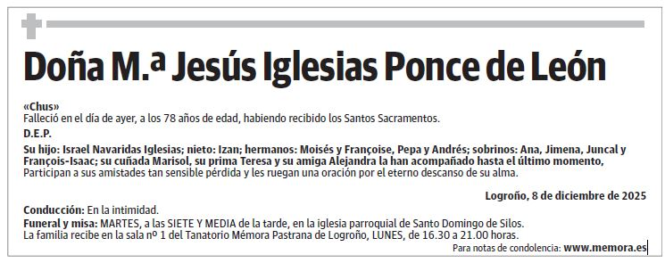Doña M.ª Jesús Iglesias Ponce de León