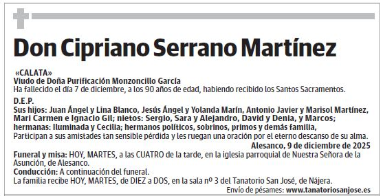 Don Cipriano Serrano Martínez