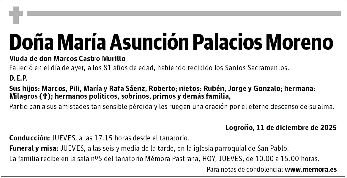 Doña María Asunción Palacios Moreno