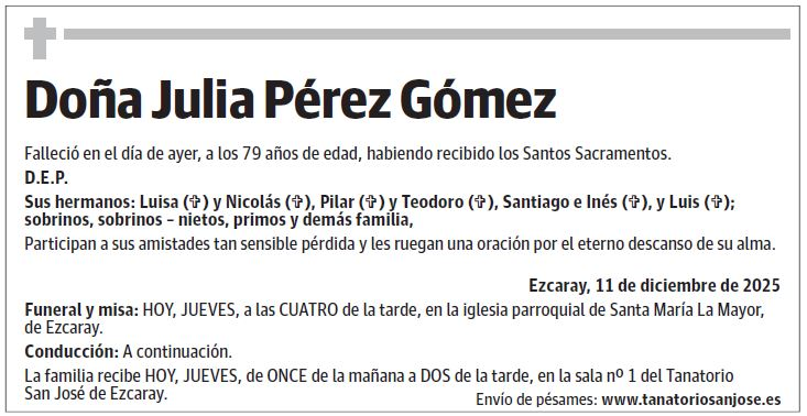 Doña Julia Pérez Gómez