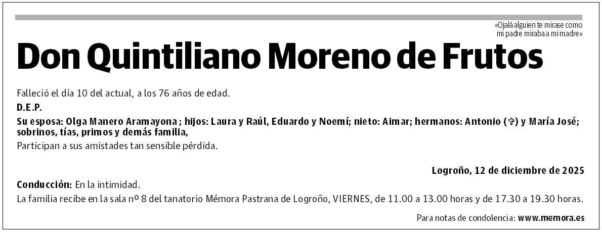 Don Quintiliano Moreno de Frutos