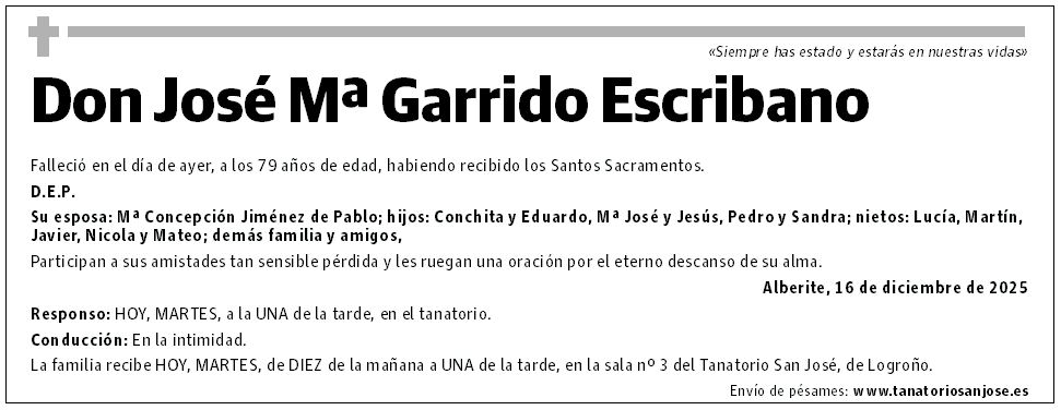 Don José Mª Garrido Escribano