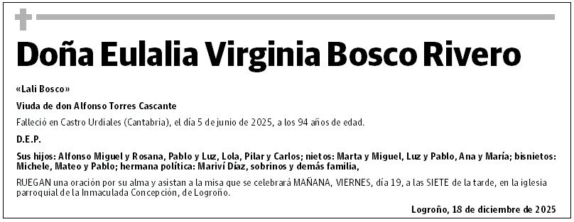 Doña Eulalia Virginia Bosco Rivero