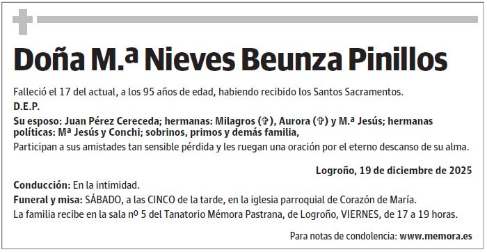 Doña M.ª Nieves Beunza Pinillos