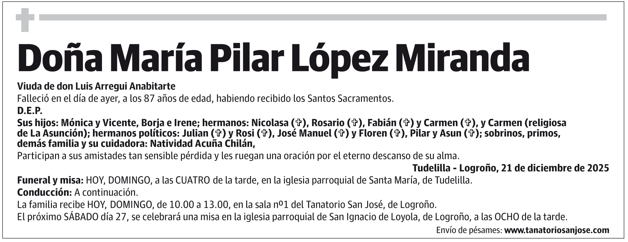 Doña María Pilar López Miranda