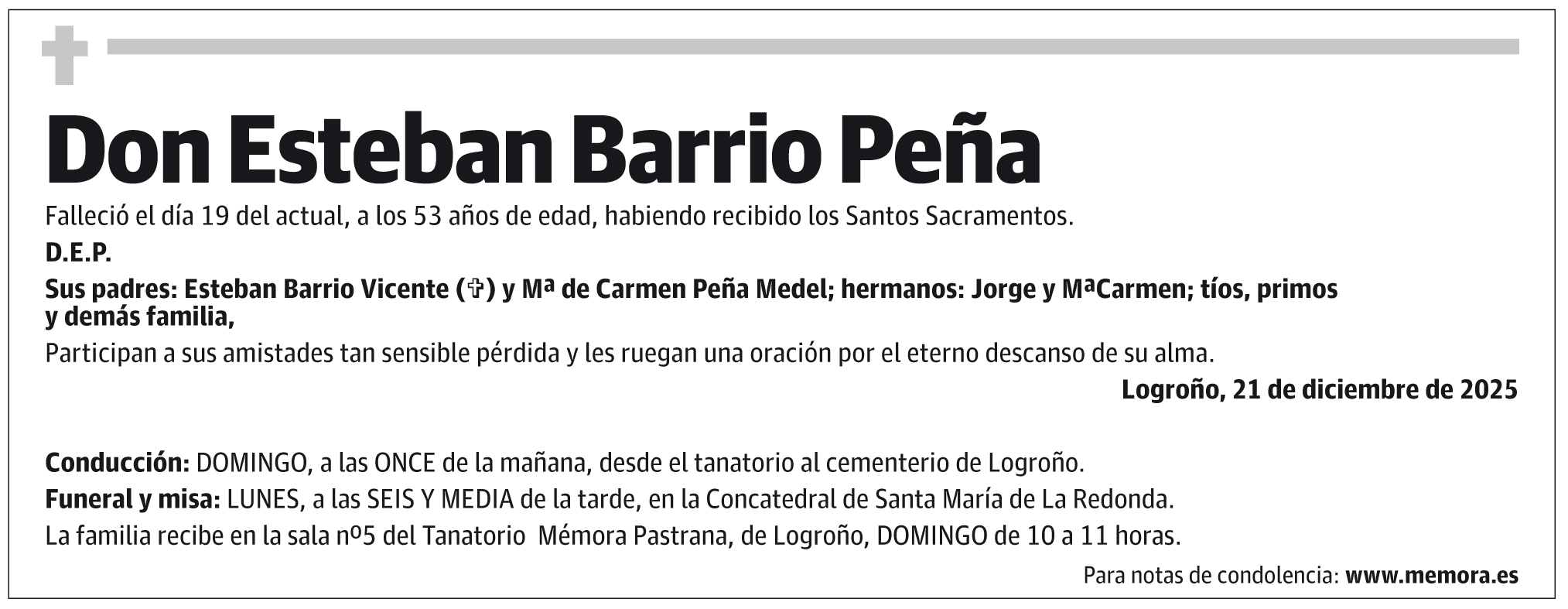 Don Esteban Barrio Peña