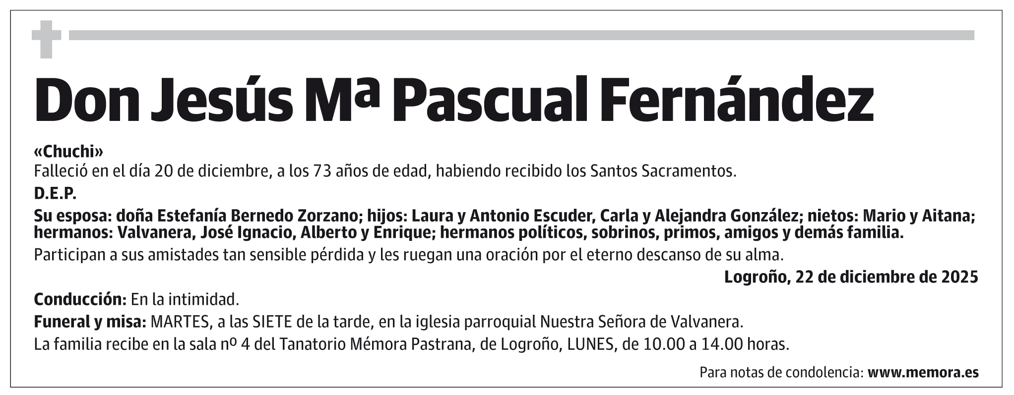 Don Jesús Mª Pascual Fernández