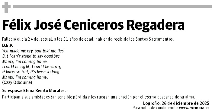 Félix José Ceniceros Regadera