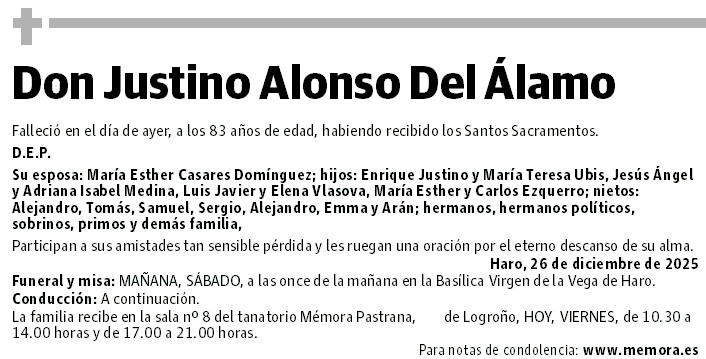 Don Justino Alonso Del Álamo