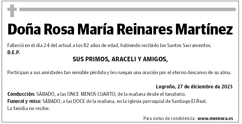 Doña Rosa María Reinares Martínez