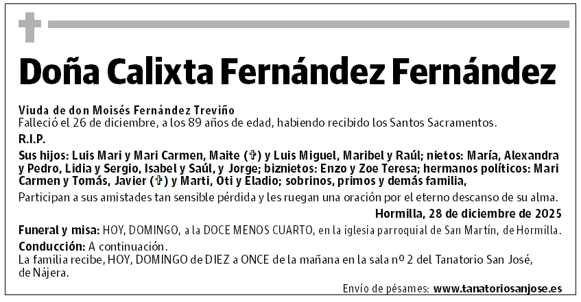 Doña Calixta Fernández Fernández