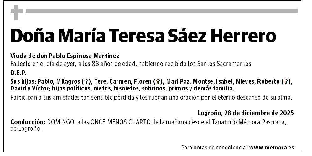 Doña María Teresa Sáez Herrero