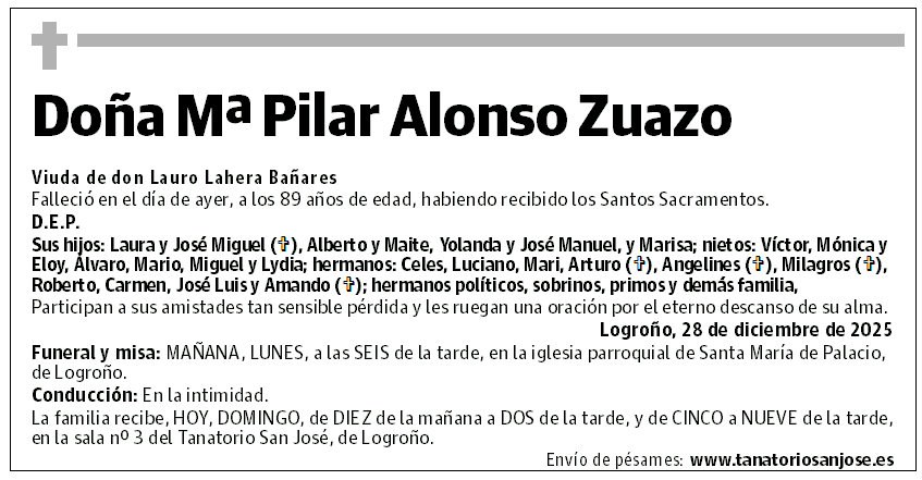 Doña Mª Pilar Alonso Zuazo