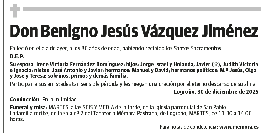 Don Benigno Jesús Vázquez Jiménez