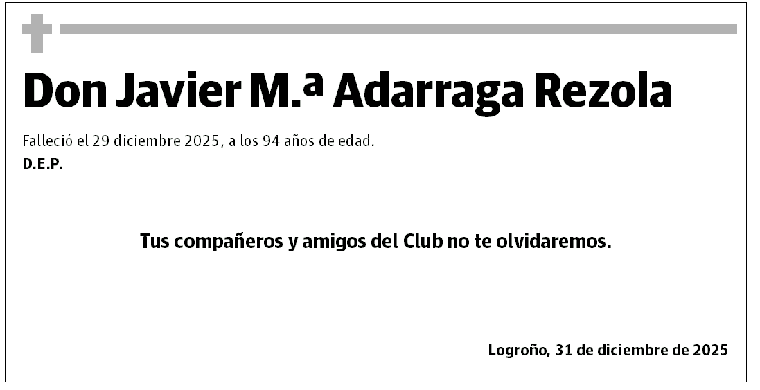 Don Javier M.ª Adarraga Rezola