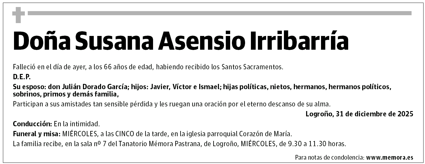 Doña Susana Asensio Irribarría