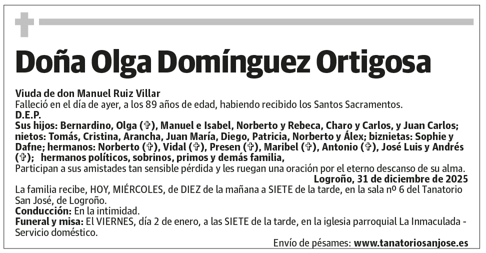 Doña Olga Domínguez Ortigosa