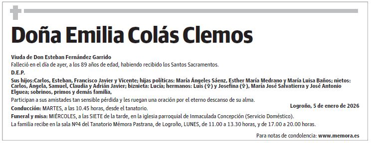 Doña Emilia Colás Clemos