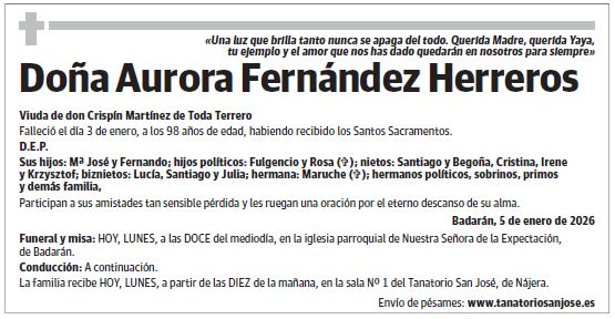 Doña Aurora Fernández Herreros