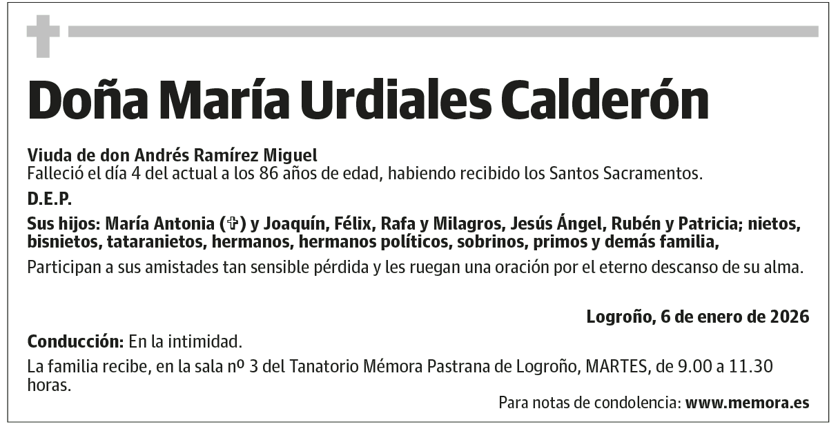 Doña María Urdiales Calderón
