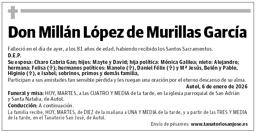 Don Millán López de Murillas García
