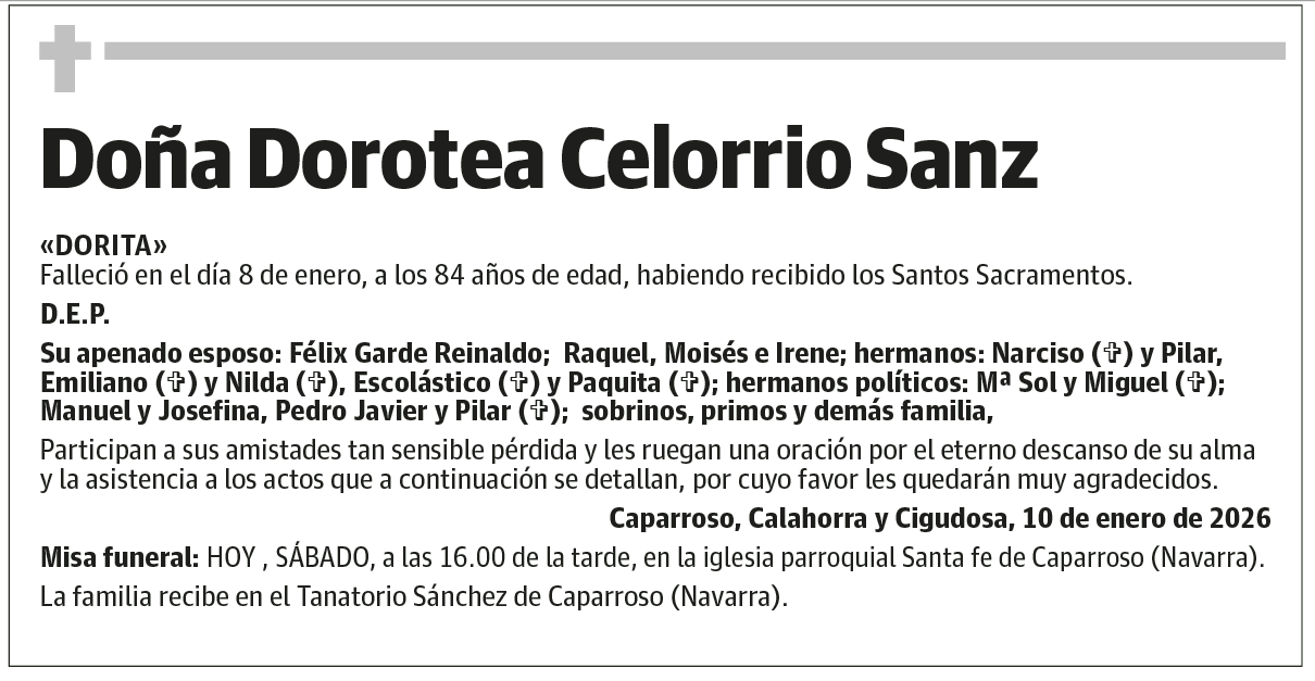 Doña Dorotea Celorrio Sanz